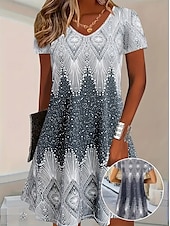 Women's Mini Dress T Shirt Dress Tee Dress A Line Dress Casual Daily Regular Fit Graphic Short Sleeve V Neck Blue Summer Spring4