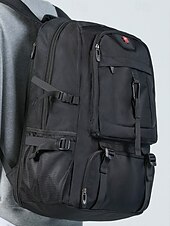 abordables Mochilas de Exterior-Mochila expandible de gran capacidad para hombre con tela repelente al agua, puerto de carga USB, diseño multicompartimento, bolso informal para portátil para exteriores y viajes.