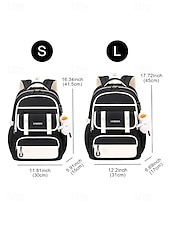 abordables Sacs à dos de Collège-Sac à dos imperméable multi-poches - sac d&#039;école de grande capacité, rangement en couches, design léger, poches latérales, adapté aux étudiants adolescents et aux navetteurs quotidiens noir rose bleu