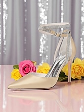 economico cocktail-Scarpe con tacco a spillo da donna in raso viola con punta affilata e cinturino alla caviglia con strass - scarpe eleganti con tacco alto glamour per signore, ideali per cocktail party ed eventi