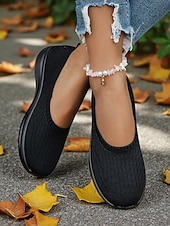 preiswerte Damen-Sneaker-Grüne Flyknit-Wanderschuhe für Damen – leichte, bequeme Slip-On-Schuhe für Spaziergänge im Freien, zum Einkaufen und zum Tragen den ganzen Tag