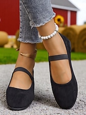 baratos Sapatilhas de mulher-sapatilhas mary jane brancas femininas – sapatos casuais com tiras para passeios no jardim, piqueniques na fazenda e escapadelas de fim de semana