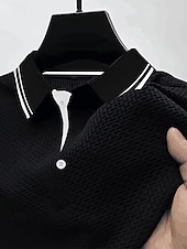 Χαμηλού Κόστους Κλασικό Πόλο Ανδρών-Ανδρικά Πόλο Πόλο με στάμπα Ice Silk Seersucker Causal Επιχείρηση Ριμπ γιακά πόλο Κοντομάνικο Μοντέρνα Βασικό Συμπαγές Χρώμα Κουμπιά Καλοκαίρι Άνοιξη &amp; Χειμώνας Κανονικό