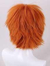  Cosplaypruiken Oranje Recht Synthetisch haar Kort Pruiken Jongens Pruiken Voor feest