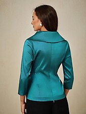 preiswerte Hosenanzüge für Mama-Zweiteilig Brautmutterkleid Elegant V Ausschnitt Knöchellänge Taft Dreiviertelarm mit Schärpe / Band Schleife(n) 2025