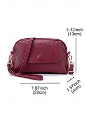 economico Borse a Tracolla-borsa a tracolla da polso in similpelle da donna con patta in stampa coccodrillo – elegante piccola borsa a tracolla per l&#039;uso quotidiano, i viaggi e il lavoro