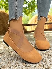 ieftine Pantofi Joși de Damă-Pantofi sport pentru femei cu vârf lat și baretă încrucișată – pantofi casual confortabili pentru purtare zilnică, picnicuri în grădină și weekenduri la fermă
