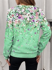 ieftine Topuri florale-Pentru femei Hanorac pulover Hanorace cu fermoar Floral Grafic Modă Casual Manșon Lung Stil Nautic Topuri obișnuite Stradă Zilnice Fermoar Imprimeu Galben Roz Îmbujorat Albastru piscină Portocaliu