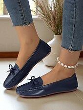 preiswerte Ballerinas für Damen-Damen-Mokassins mit goldfarbener Metallic-Schleife – bequeme Slipper, lässige und elegante flache Schuhe für Damen, perfekt für Partys, Reisen und den Alltag