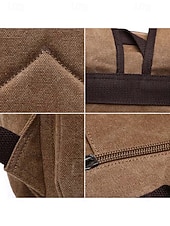 preiswerte Outdoor-Rucksäcke-Brauner Canvas-Rucksack für Herren mit Multi-Taschen-Design – Vintage-Reise-Laptoptasche für 15,6-Zoll-Geräte, ideal für Arbeit, Schule, Wandern und Wochenendausflüge