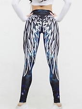 tanie Legginsy i legginsy do jogi-Damskie Legginsy capri Legginsy do jogi Wyszczuplenie brzucha Wysoka talia Siłownia Obuwie sportowe Pilates Doły Drukowanie Czarny Jesień Sport Odzież sportowa Ścisłe dopasowanie