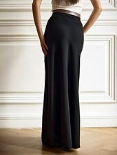 abordables Jupes unies-Femmes Jupe Moulant Mode Maxi Taille Basse Jupes Uni Micro-Élastique Soirée Rue Noir Blanche Kaki Gris Claire Automne Polyester