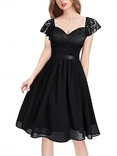 Damskie Sukienka mini Koronkowa sukienka Sukienka koktajlowa Sukienka dla gościa weselnego Szyfon Elegancja Moda Nowoczesny Na zewnątrz Spotkanie towarzyskie Regularny Równina Krótki rękaw W serek tanie Sukienki z szyfonu-Damskie Sukienka mini Koronkowa sukienka Sukienka koktajlowa Sukienka dla gościa weselnego Szyfon Elegancja Moda Nowoczesny Na zewnątrz Spotkanie towarzyskie Regularny Równina Krótki rękaw W serek