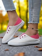 tanie Trampki damskie-damskie wsuwane płócienne buty – lekkie buty na co dzień, na zakupy i jesienne przygody