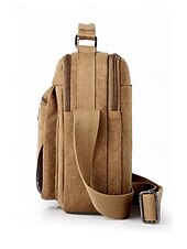 economico Borselli da uomo-Borsa a tracolla da uomo in tela resistente all&#039;acqua con design antigraffio, borsa a tracolla casual in stile vintage per esterni, viaggi e uso quotidiano