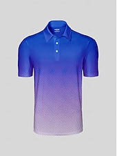 halpa Miesten golfvaatteet-Miesten Poolopaita Sininen Lyhythihainen Topit Golfasut Vaatteet Asut Wear Apparel