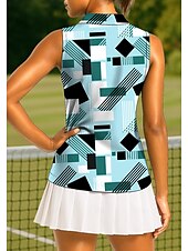 abordables Camisa de Mujer-Mujer Tops Camisa deportiva Camisas de polo Camiseta de tenis Sin Mangas Cremallera UPF50+ Resistente a los rayos UV Alta elasticidad Dispersor de humedad Transpirable Tenis pepinillo Corriendo