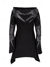 economico Felpe e Sweatshirt Texturizzati-Per donna Giacca con Cappuccio Caldo Confortevole Cerniera Orlo irregolare Moda Fiore Streetwear Uscire Cerniera Lungo Con Cappuccio Vestibilità regolare Manica Lunga Capispalla Nero Autunno Inverno