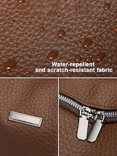 cheap Fashion Backpacks-Women&#039;s Brown Faux Leather Mini Backpack – Water-Repellent Scratch-Resistant Fashion Daypack for Travel, Work and Daily Use