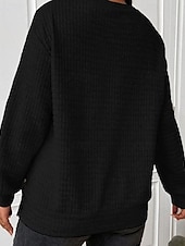 billige Kvinne Enkle Topper-Dame Pullover عادي Gatemote Fritid Behagelig Langermet Crew-hals Vanlige topper Gate Ferie Ut på byen Svart Grå Høst