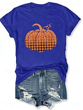 abordables Hauts d&amp;#39;Halloween-Halloween Femmes T-shirt Graphique Halloween ancien Élégant Classique Manche Courte Col ras du cou Col rond Hauts Réguliers Quotidien Week-end Imprimé Noir Blanche Jaune Rose Claire Rouge Été Automne