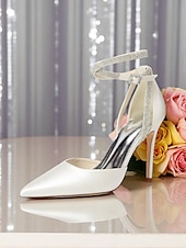 economico cocktail-Scarpe con tacco a spillo da donna in raso viola con punta affilata e cinturino alla caviglia con strass - scarpe eleganti con tacco alto glamour per signore, ideali per cocktail party ed eventi
