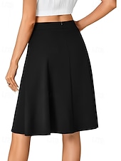 abordables Jupes unies-Femmes Jupe Occasionnel Au-dessus du genou Taille Basse Jupes Uni Avec Poches Micro-Élastique Vacances Rue Noir Rouge Bleu Marron Automne Polyester