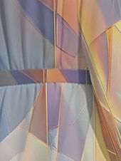 preiswerte Kunst &amp; Design Kleid-Damen Midikleid Freizeitkleid Chiffon Schwingkleid Modern Urlaub Täglich Wochenende Normale Passform Geometrisch Langarm V Ausschnitt Blau Dunkelgrün Purpur Grün Sommer Frühling Herbst