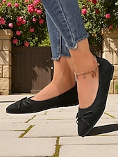 abordables Ballerines femme-Ballerines Flyknit Bow pour femmes – chaussures décontractées, légères, respirantes et élégantes, idéales au quotidien, pour les promenades en plein air et les pique-niques printaniers au jardin