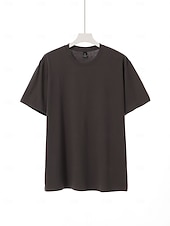  Hombre Camiseta Camiseta superior Manga Corta Mangas cortas Cuello Barco Verano Color sólido Plano Moda Básico Casual Puro Casual Vacaciones Casual Diario Azul marinero Negro Gris Camiseta superior