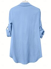 economico Abiti a camicia-Per donna Mini Abito Abito Camicia Moda Moderno Quotidiano Ferie Uscire Vestibilità comoda Semplice Manica Lunga Colletto a Camicia Blu Verde Albicocca Estate Primavera