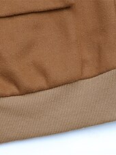 billiga Trenchcoats-Dam Vardaglig jacka Varsity jacka Bekväm Andningsfunktion Ficka Knappar Mode Modern Ledigt Färgblock Utekväll Helgen Enkelknäppt Normal Hög krage Normal Långärmad Ytterkläder Brun Höst Vinter