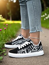 abordables Baskets femme-Baskets en toile colorées pour femmes – chaussures à lacets décontractées et légères avec un imprimé artistique vibrant, parfaites pour la marche, les voyages et le style urbain au quotidien