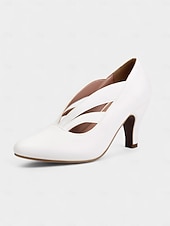 Χαμηλού Κόστους Δεκαετία του 1920 &amp; Εποχή του Γκάτσμπι-Γυναικείες γόβες με vintage τακούνι της δεκαετίας του 1930 – ρετρό δερμάτινα παπούτσια για swing dance, tea parties και pin-up fashion