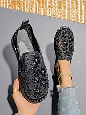 economico Festa Notturna-Sneakers slip-on da donna con strass, tomaia in mesh e suola spessa - scarpe alla moda per la vita notturna, le feste e le discoteche