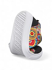 abordables Baskets femme-Baskets en toile colorées pour femmes – chaussures à lacets décontractées et légères avec un imprimé artistique vibrant, parfaites pour la marche, les voyages et le style urbain au quotidien