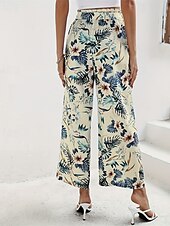 economico gamba larga e vita alta-Per donna Gamba larga Pantaloni Corti Pantaloni Palazzo Moda Streetwear Lunghezza alla caviglia Vita Alta Piante Elastico in vita Traspirabilità Confortevole Streetwear Abbigliamento quotidiano Uscire