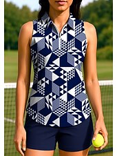 abordables Camisa de Mujer-Mujer Tops Camisa deportiva Camisas de polo Camiseta de tenis Sin Mangas Cremallera UPF50+ Resistente a los rayos UV Alta elasticidad Dispersor de humedad Transpirable Tenis pepinillo Corriendo