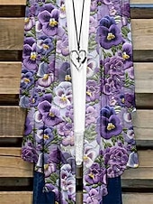 בגדי ריקוד נשים חולצה פרחוני גראפי פרפר אלגנטית מסוגנן בסיסי שרוול ארוך צווארון V חולצות רגילות יומי סגול תלתן קיץ אביב זול טופים פשוטים לנשים-בגדי ריקוד נשים חולצה פרחוני גראפי פרפר אלגנטית מסוגנן בסיסי שרוול ארוך צווארון V חולצות רגילות יומי סגול תלתן קיץ אביב