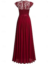 ieftine Rochii din chiffon-Pentru femei Rochie Lunga Rochie Maxi Rochie de dantela Rochie de Cocktail Rochie pentru invitata de nunta Șifon Elegant Modă Modern În aer liber Petrecere cu cocktail Fit regulat Simplu Manșon scurt