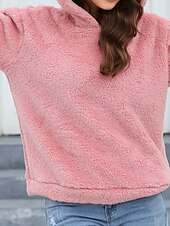 economico Parka attivo-Per donna Felpa con cappuccio Semplice Streetwear Casual Manica Lunga Con Cappuccio Top Regolari Streetwear Ferie Uscire Rosa Inverno