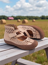 preiswerte Ballerinas für Damen-Mary-Jane-Schuhe aus Kunstleder mit weiter Passform und Cut-outs – bequemer Retro-Casual-Stil für Bauernhofbesuche, Gartenspaziergänge und Wochenendausflüge