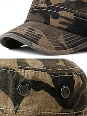 preiswerte Herrenhüte-Militär-Kadettenmütze im Camouflage-Look für Herren – Baumwollkappe im Army-Stil mit verstellbarer Passform für Outdoor-Abenteuer und Streetwear
