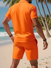 Χαμηλού Κόστους Ανδρικό Κλασικό Πόλο-Ανδρικά Πουκάμισο γκολφ Μπλουζάκια Golf Polos Δουλειά Causal Πέτο Κοντομάνικο Βασικό Μοντέρνα Σκέτο 2 τεμάχια Κουμπιά Καλοκαίρι Άνοιξη Κανονικό Μαύρο Ρουμπίνι Πορτοκαλί Μπλε Απαλό Γκρίζο