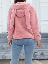 economico Parka attivo-Per donna Felpa con cappuccio Semplice Streetwear Casual Manica Lunga Con Cappuccio Top Regolari Streetwear Ferie Uscire Rosa Inverno