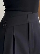 olcso női ruha nadrág-Női Széles lábszár Nadrág Utcai sikk Alkalmi Teljes hossz Természetes Sima Zseb Rugalmas derék kellemes Vakáció Alkalmi Szürke Fekete Lóhere Khakizöld Ősz Normál