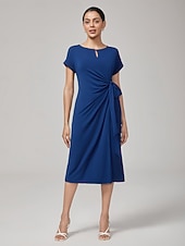 baratos Vestidos Florais-vestido longo elegante com cinto de alta elasticidade