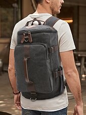 economico Zaini da Esterno-Borsa da viaggio convertibile in tela vintage da uomo, con tracolla, grande capacità, multifunzione, per il ritorno a scuola, gite del fine settimana, palestra e uso all'aperto