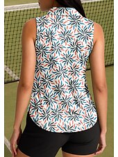 abordables Camisa de Mujer-Mujer Tops Camisa deportiva Camisas de polo Camiseta de tenis Sin Mangas Cremallera Floral UPF50+ Resistente a los rayos UV Alta elasticidad Dispersor de humedad Transpirable Tenis Golf pepinillo