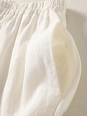 baratos Calça de linho de algodão simples-Mulheres Calças de linho de algodão chinês Estilo Étnico Básico Casual Comprimento total Cintura Alta Tecido Bolsos Com Cordão Conforto Exterior Com Stretch Férias Rua Diário Preto Branco fúcsia